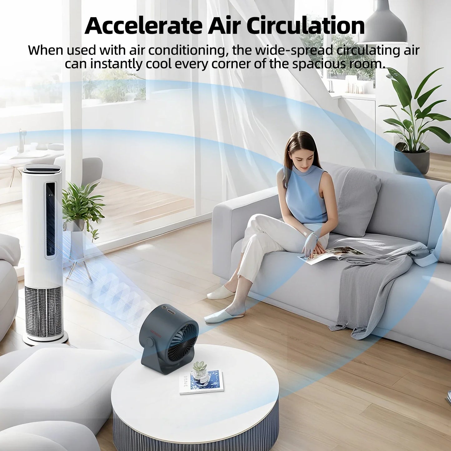 WhisperCool Adjustable Desk Fan