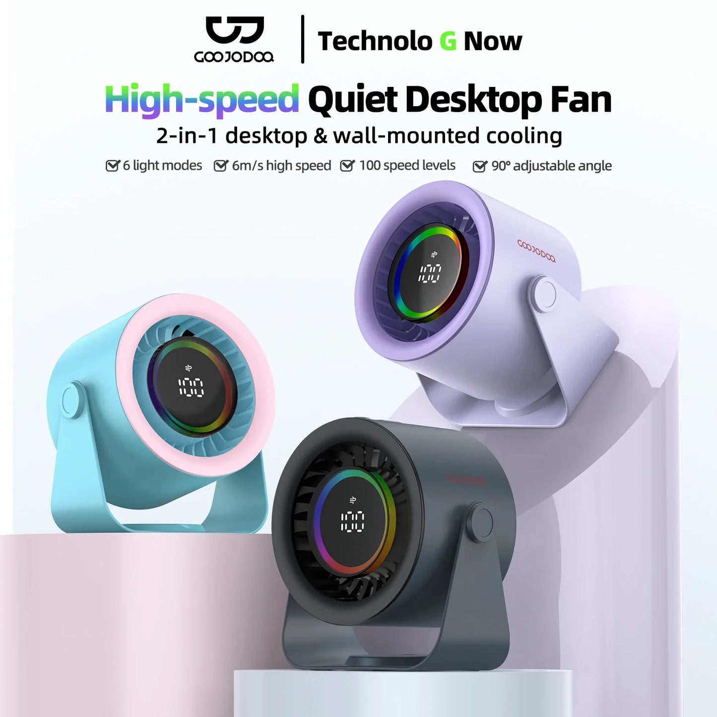 WhisperCool Adjustable Desk Fan
