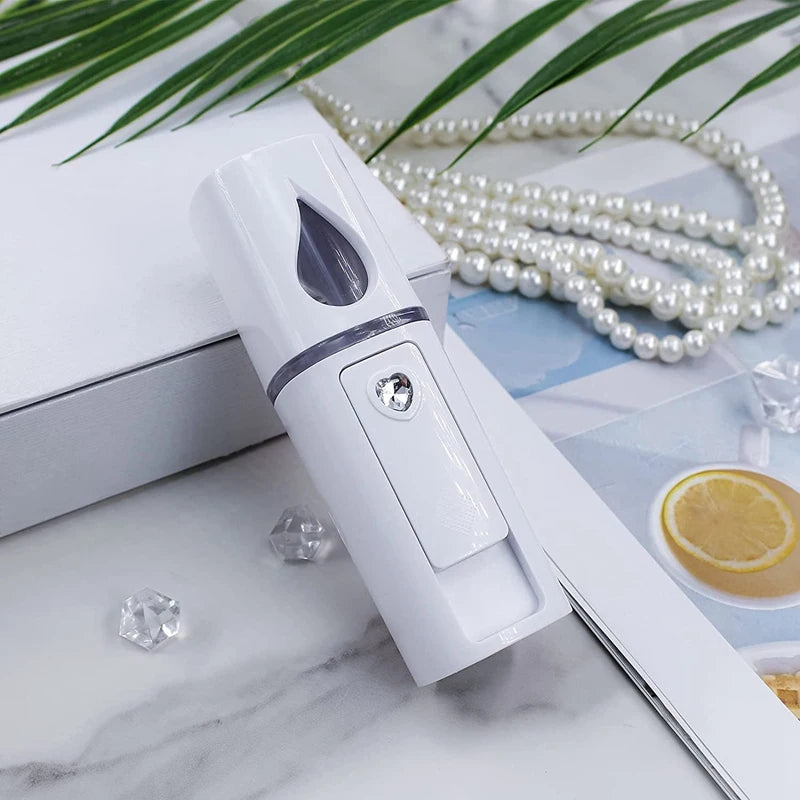 Portable Nano Facial Mister Mini Facial Steamer Atomization Eyelash Extensions With Mirror